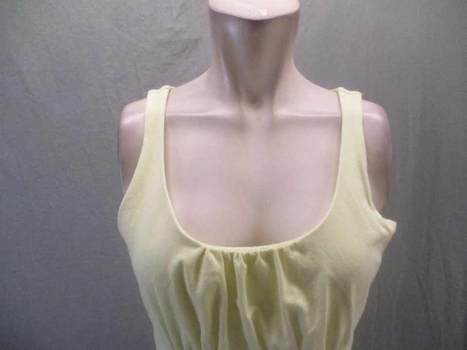 Camiseta sin mangas Eddie Bauer talla L para mujer amarilla mezcla de algodón acanalada entrenamiento gimnasio 035 Foto 2 de 4