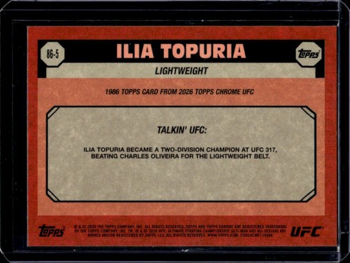 2026 Topps Chrome UFC Ilia Topuria 1986 Gold Geometric Refractor #/50 - Bild 2 von 2