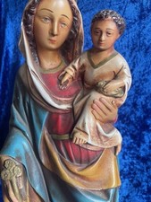 Religiöse Kunst, Madonna mit Kind, 52 cm große Ton- oder Gipsfigur