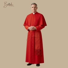Hombres Cardenal Rojo Romano Sotana Mozzetta Cabo Clero Católico Sacerdote Iglesia Bata