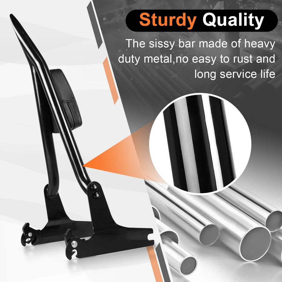 Detachable Passenger Backrest Sissy Bar For Harley Dyna FXDB FXDC FXDL 2006-2017 Foto 2 de 4