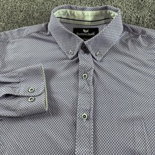 Butter Cloth Shirt Mens XL Purple Geometric Regular Fit Performance Stretch