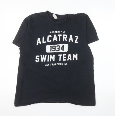 Anvil Herren T-Shirt schwarz Alcatraz Swim Team 1934 Grafik Gr. M