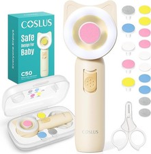 COSLUS C50 Baby Nail File, Electric Trimmer, Lemon Yellow