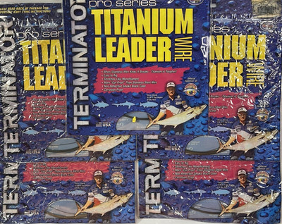 Lot of 5 Terminator Titanium Leader Wire Assorted 30-50 Lb.