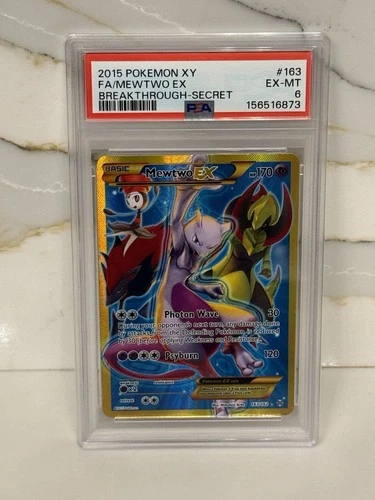 2015 Pokemon XY Breakthrough Full Art Mewtwo EX 163/162 Holo Secret Rare PSA 6