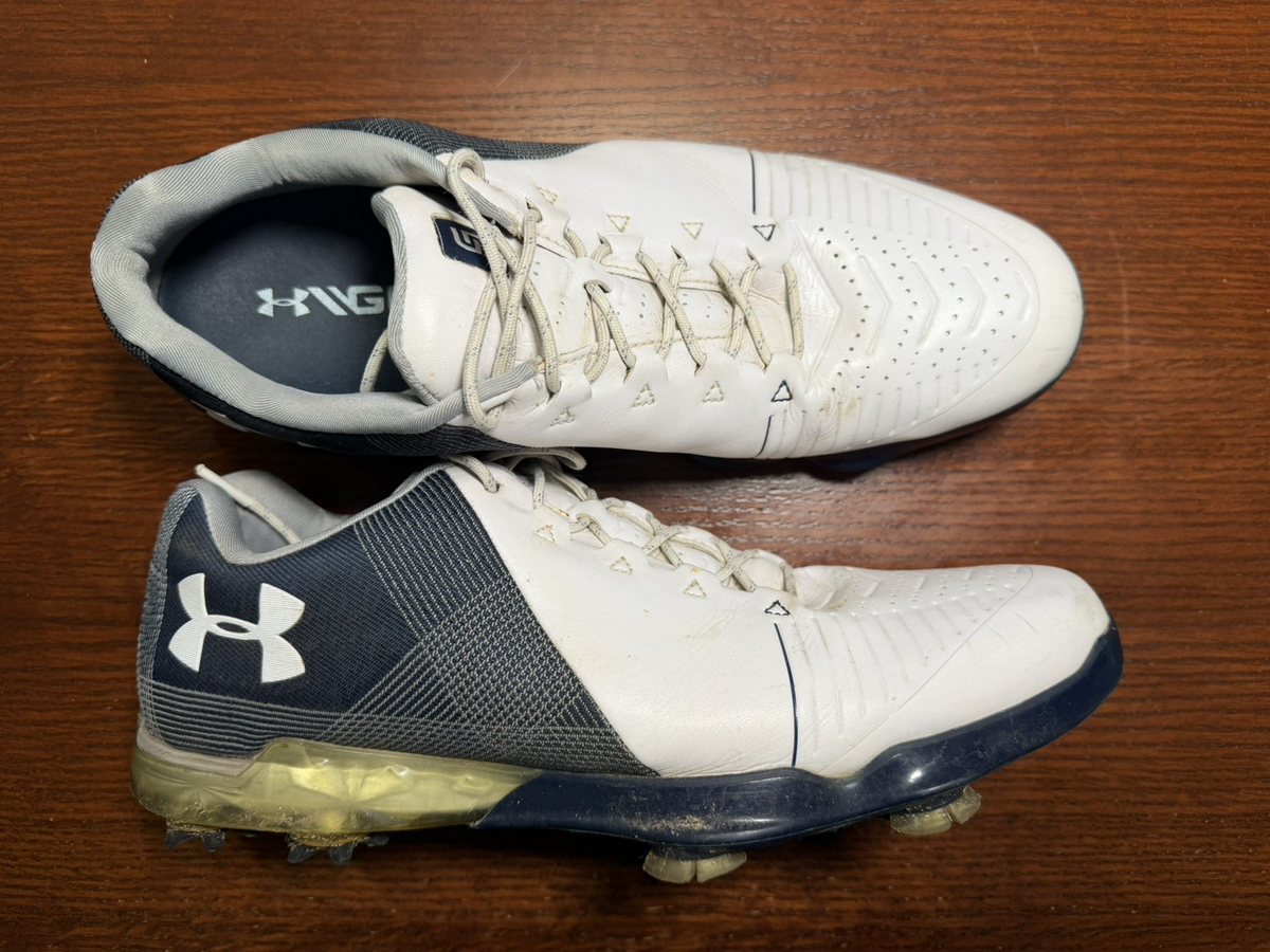 Under Armour Spieth 2 Golf Shoes Men's Size 9.5 White Navy Blue