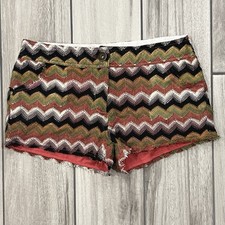 Umgee USA Shorts Women S Multi Color Chevron Zigzag Knit Boho Excellent A7700