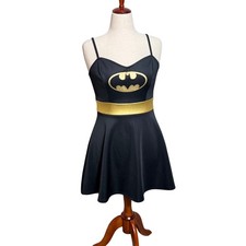 DC Comics Batgirl Cosplay costume dress black gold stretch knit Halloween Sz L