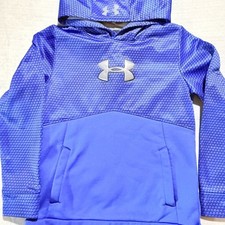Under Armour Storm Hoodie Youth Medium Blue Pullover ColdGear Sweatshirt Unisex