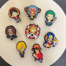One Piece Jibbitz Shoe Charms Set of 8 Luffy Zoro Chopper Crocs Accessories