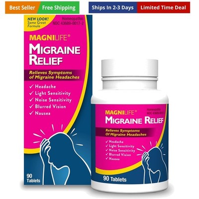 Migraine Relief, Non-Habit Forming, 90 Homeopathic Tablets, Migraine Medicine...
