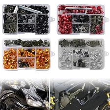 Motorcycle Fairing Bolt Kit, 177pcs M5 M6 Motorcycle Windscreen Screws Colorful