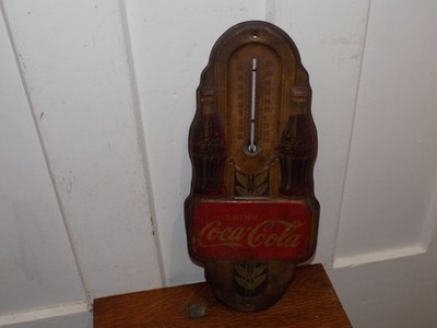 Vintage Drink Coca-Cola Art Deco Tin Thermometer