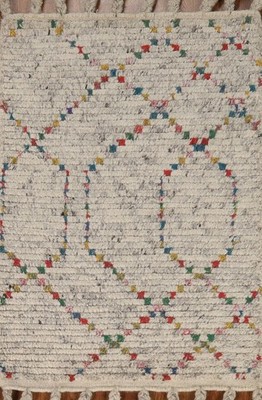 Moroccan Style Indian Rug 2x3 Ft Hand-Knotted Oriental Wool Carpet Foyer Rug