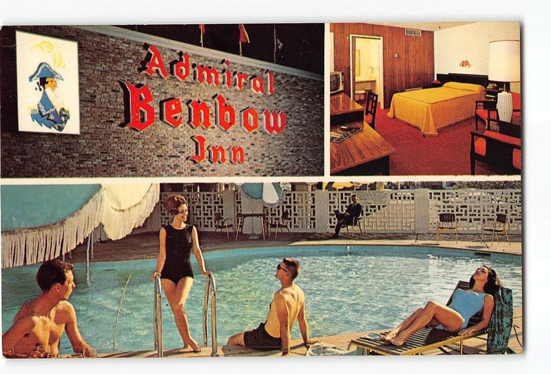 Chattanooga Tennessee TN Vintage Postcard Admiral Benbow Inn Swimming Pool