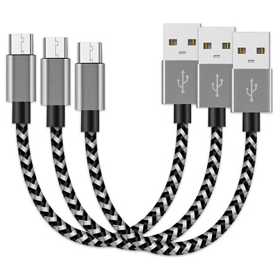 Micro USB Cable Fast Quick Charging Cord, Data Sync Aluminum Connector (10'') 3x