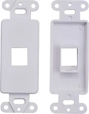 20 Pcs - 1 Port Decora Wall Plate Keystone Insert 1 Gang Jack White WallPlate