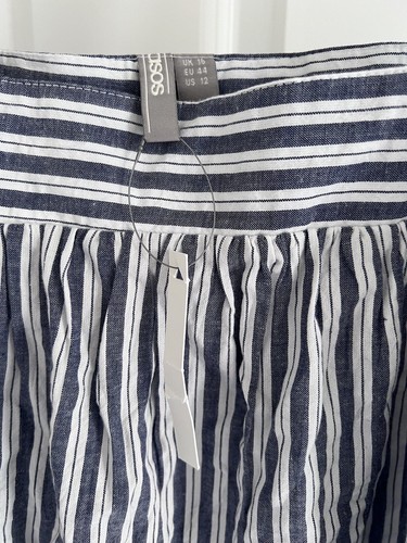 BNWT ASOS Size 16 Sleeveless Maternity Striped Blue And White Top Blouse Summer - Picture 7 of 13