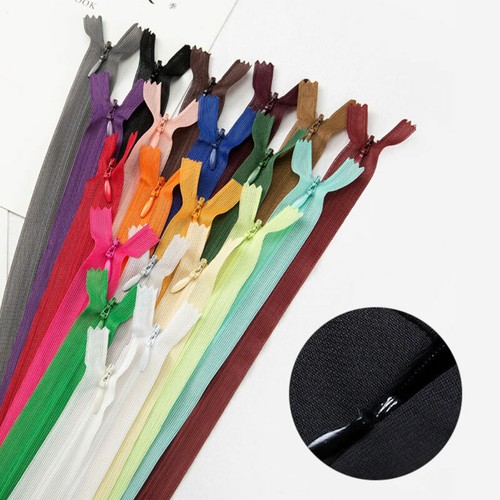 10Pcs 3# Nylon Invisible 12-20inch Silk Zippers Sewing Tailoring 25-60CM - Picture 2 of 22