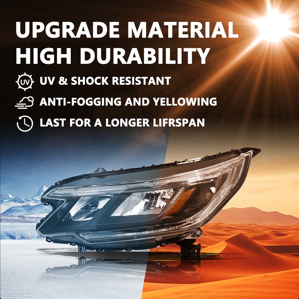 Headlight Assemblies For 2008 For Honda CR-V Pair Of OE Style Black LED DRL Headlights For 2015-2016 Honda CR-V EX & EX-L Honda CR-V Headlights
