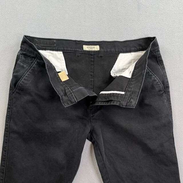Jeans Burberry London Para Hombres 35 Negros Pierna Recta Denim Sueltos Hip Hop Grunge Foto 4 de 4