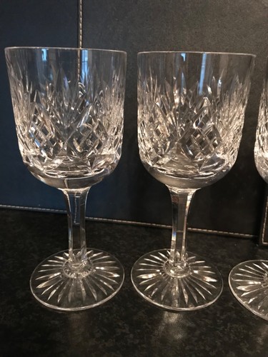 Set of 4 Vintage Square Stem Crystal Wine Glasses Heavy Items New - Picture 3 of 12