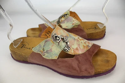 Think Gr.46 Damen Sandalen Pantoletten Slipper Sommer Natur Leder 779 C - Bild 1 von 4