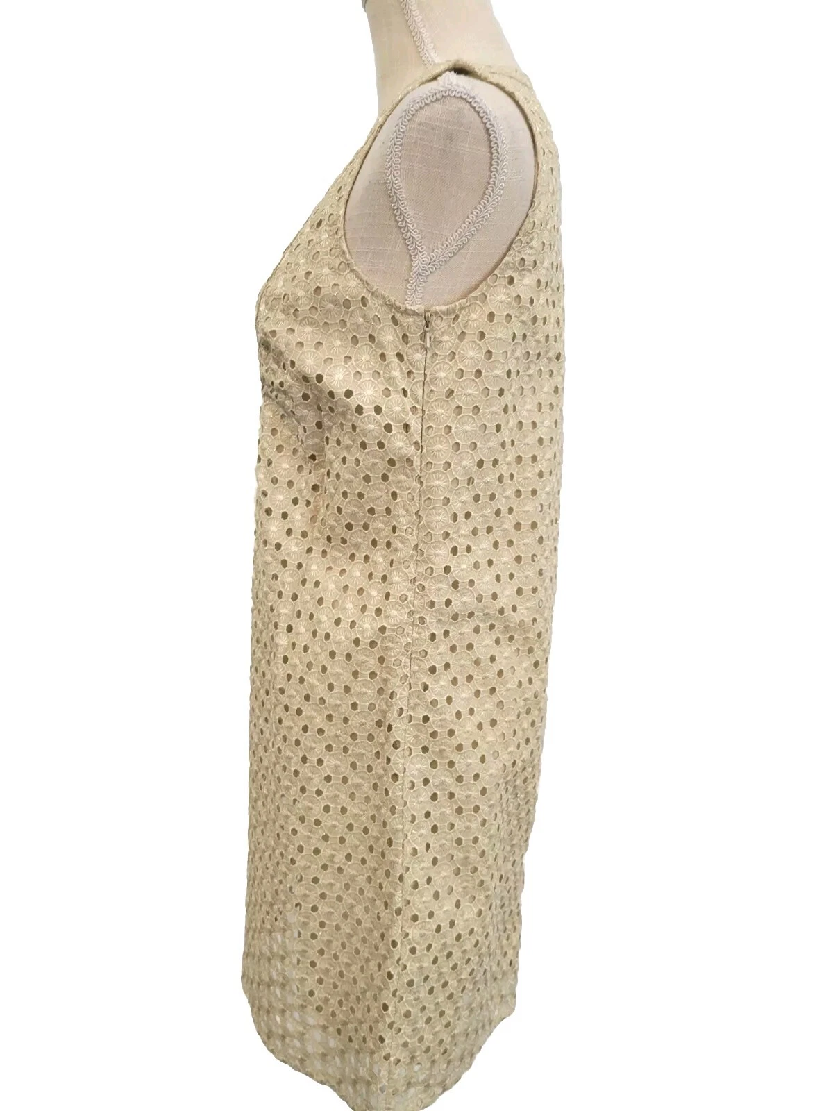 Abito Michael Kors oro beige scintillante occhiello taglia 4 foderato smanicato cambio corto