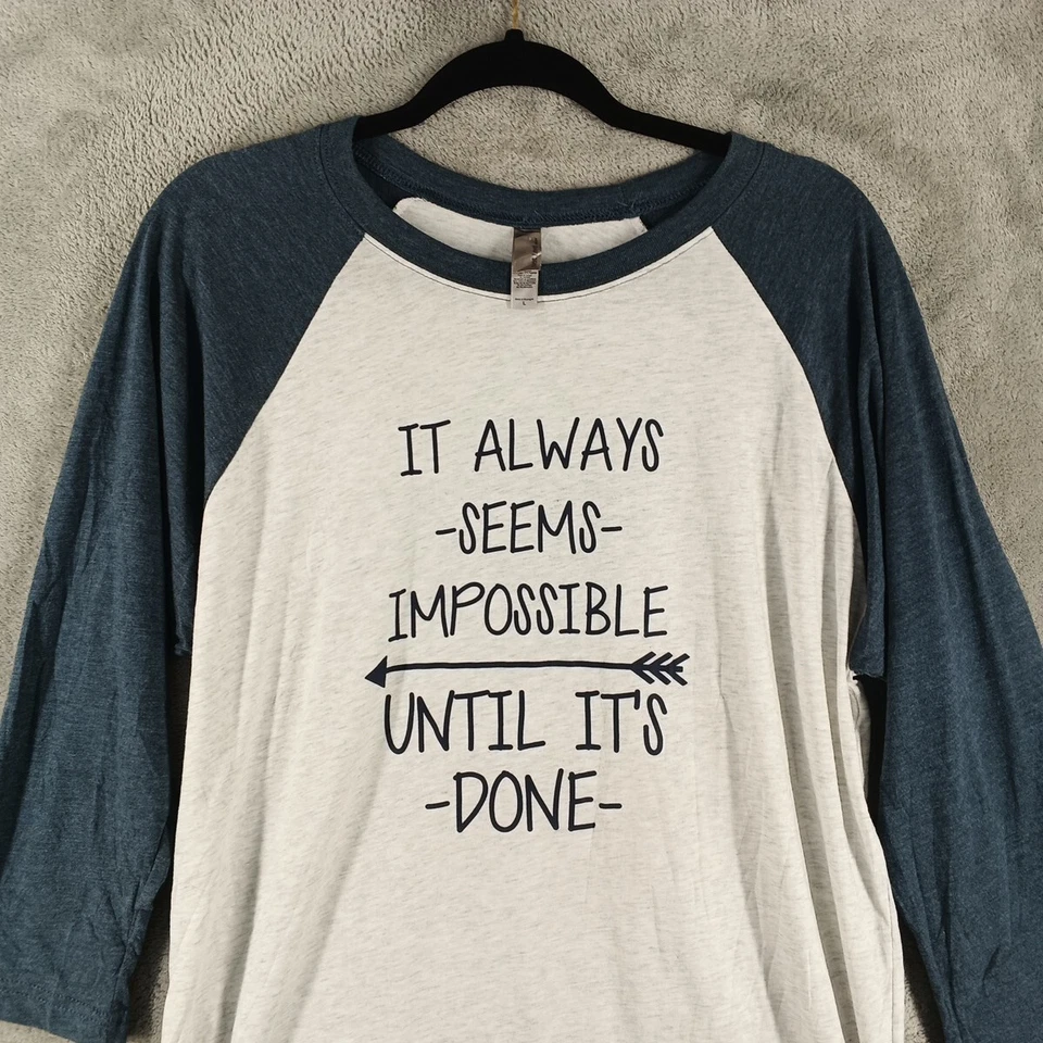 NEXT LEVEL Mujer Camiseta Raglán De Gran Tamaño Talla GRANDE (12-14) Inspiradora Dos Tonos Foto 2 de 4