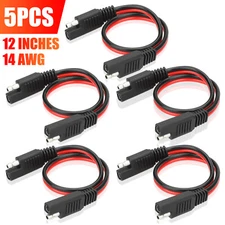 5x 12" 2 Pin Quick Disconnect 14 Gauge Polarized Molded Connectors Power Cable