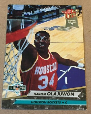 1992-93 FLEER ULTRA  HAKEEM OLAJUWON ROCKETS SLAM DUNK #204