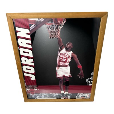 Vintage 1990 Michael Jordan Framed Mirror Chicago Bulls