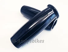 PAIR CLOSED END CLASSIC CAFE RACER STYLE CUSTOM HANDLEBAR GRIPS AMAL BLACK 7/8"