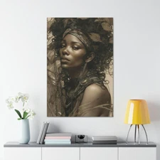 Bold Black Woman: AI Art Canvas Gallery Wraps 11