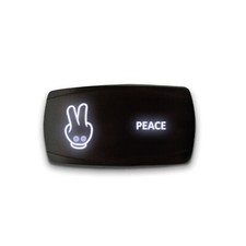 PEACE - Horizontal LED Rocker Switch 5 Pin Dual Light 20A 12V ON / OFF