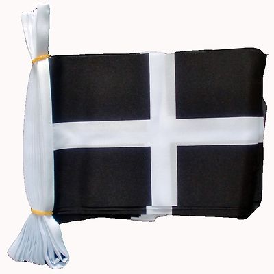 CORNWALL 3 METER WIMPELKETTE 10 FAHNEN Flagge 3M CORNISH KERNOW REDRUTH FALMOUTH