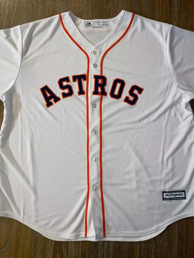 HOUSTON ASTROS MAJESTIC OFFICIAL BASE JERSEY WHITE WITH BLANK BACK SIZE XL