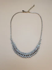 CHARMING CHARLIE Signed Rhinestone Encrusted Gold Tone Necklace FREE $HIPPING!!