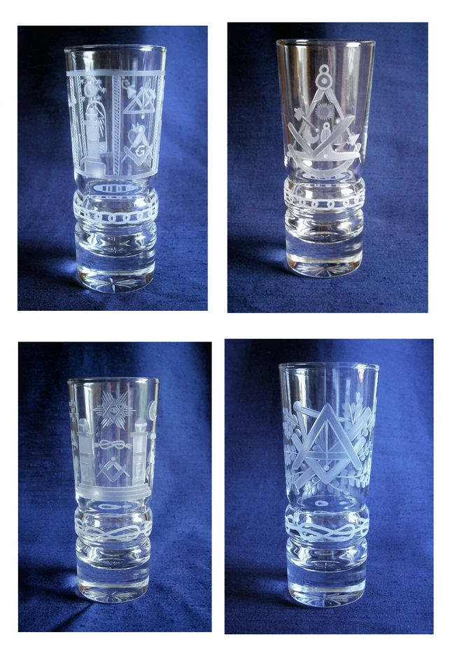Logen-Glas Kanone m. Freimaurer-Motiv - Bild 1 von 1