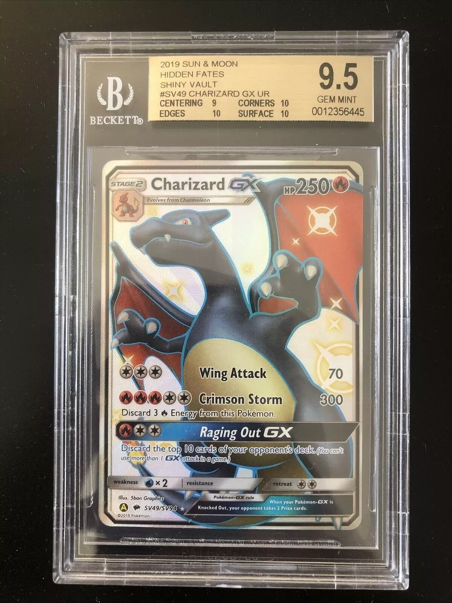 Pokemon BGS 9.5 GEM MINT Shiny Charizard GX Hidden Fates SV49/SV94