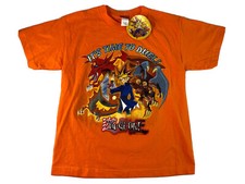 New 90s Yugioh Orange T-Shirt Youth Time To Duel Sz M Medium