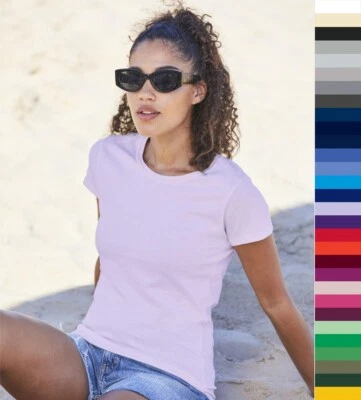 4er Pack Damen T-Shirt Fruit of the Loom Iconic Baumwolle Öko-Tex XS bis 2XL