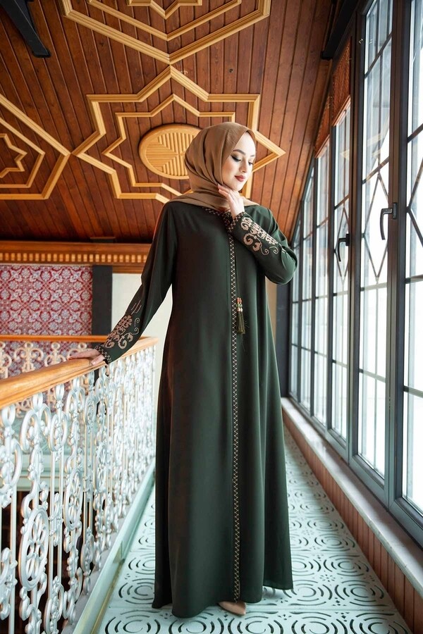 Muslim Dubai Middle East Arab Turkey Stitching Sleeved  Abaya Jacket Dress main image 0