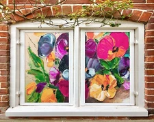 3D Oil Painting O2139 Window Film Print Sticker Cling Stained Glass UV Block Fa