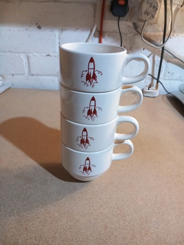 JAMIE OLIVER "ROCKET" STEINGUT STAPEL KAFFEETASSEN BECHER - Bild 3 von 5