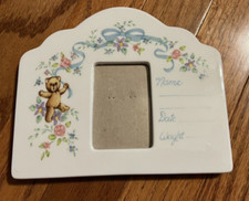  Vintage Newborn Baby Announcement Photo Picture Frame Display Name Date Weight