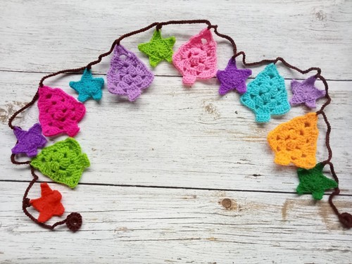 Garland Flowers Christmas Tree Ornament Handmade Bunting Party Home Decor - Picture 23 of 27