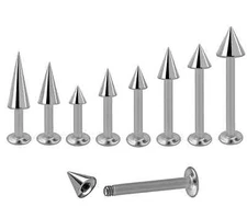 2PCS. 20G 18G 16G 14G 316L Surgical Steel Spike Labret Monroe Tragus 5mm-12mm