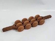 Vintage Wooden 12 Balls Roller Massager Full Body Pain Relief